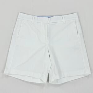 J Crew 7" Classic Stretch Chino Short Women's Size 6 White Modern Preppy